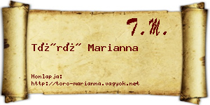 Törő Marianna névjegykártya